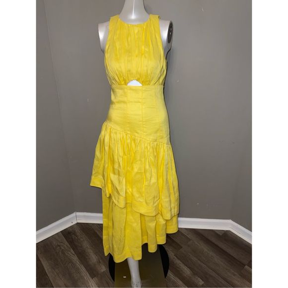 AJE Caliente Tiered Cut Out Dress Size 2 $595 - Picture 4 of 9